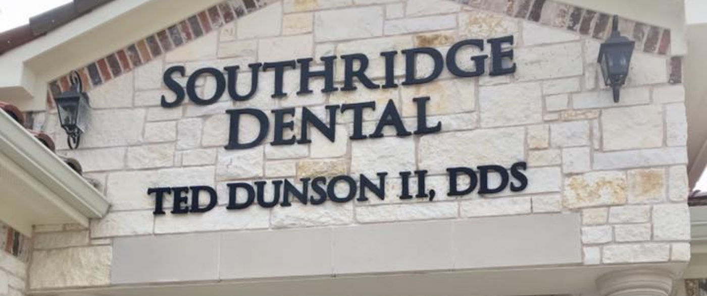 Southridge Dental Family and Cosmetic Dentistry sign outside dental office building