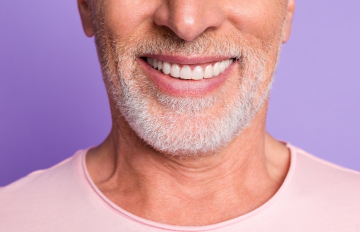 Closeup of smile after tooth replacement