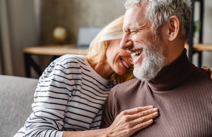 Older couple smiling together