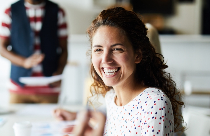 Woman with flawless smile thanks to dental bonding