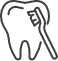 Icon of a tooth and toothbrush