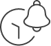 Icon of a bell and clock