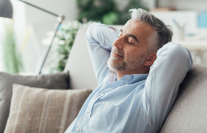 Dental patient relaxing after nitrous oxide sedation dentistry