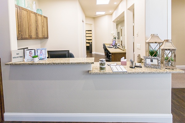 Dental office reception desk