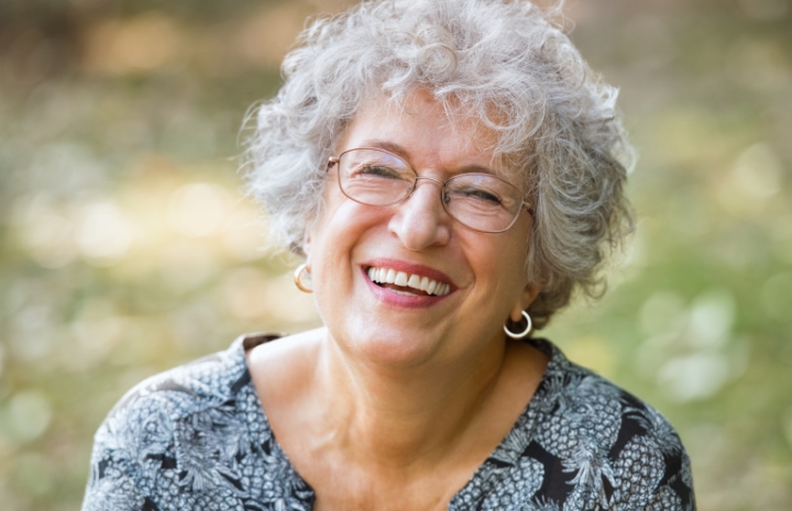 Woman with veneers smiling